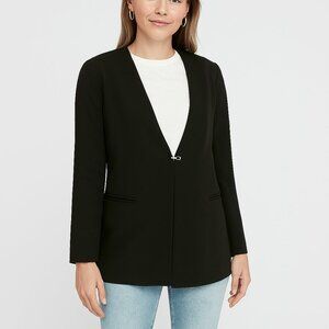 NWT Pitch Black Longline Smooth Blazer by Express - Size 00